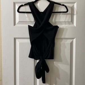 VICI Dolls tie back halter crop top black, size M